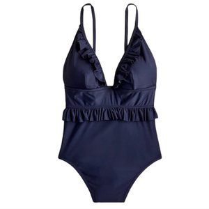 NWT J. Crew navy blue one piece swim suit